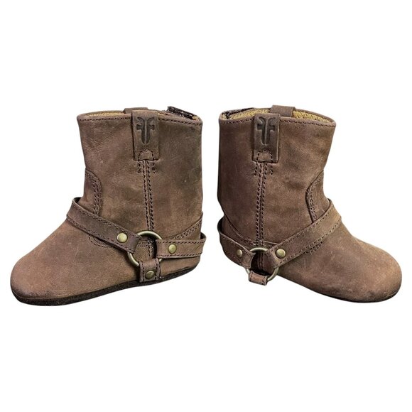 Frye Boots Baby Size 2 ( 3 - 6 Months ) Brown Leather Harness Crib Booties - Picture 16 of 16